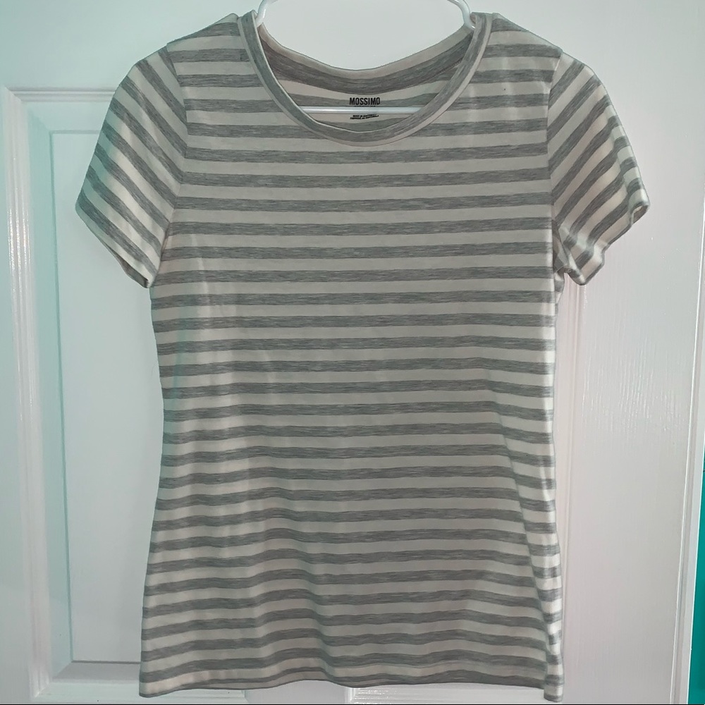 Mossimo Gray + White Tee